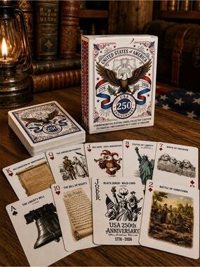 USA 250th Anniversary Commemorative Playing Cards - Red/Blue/White